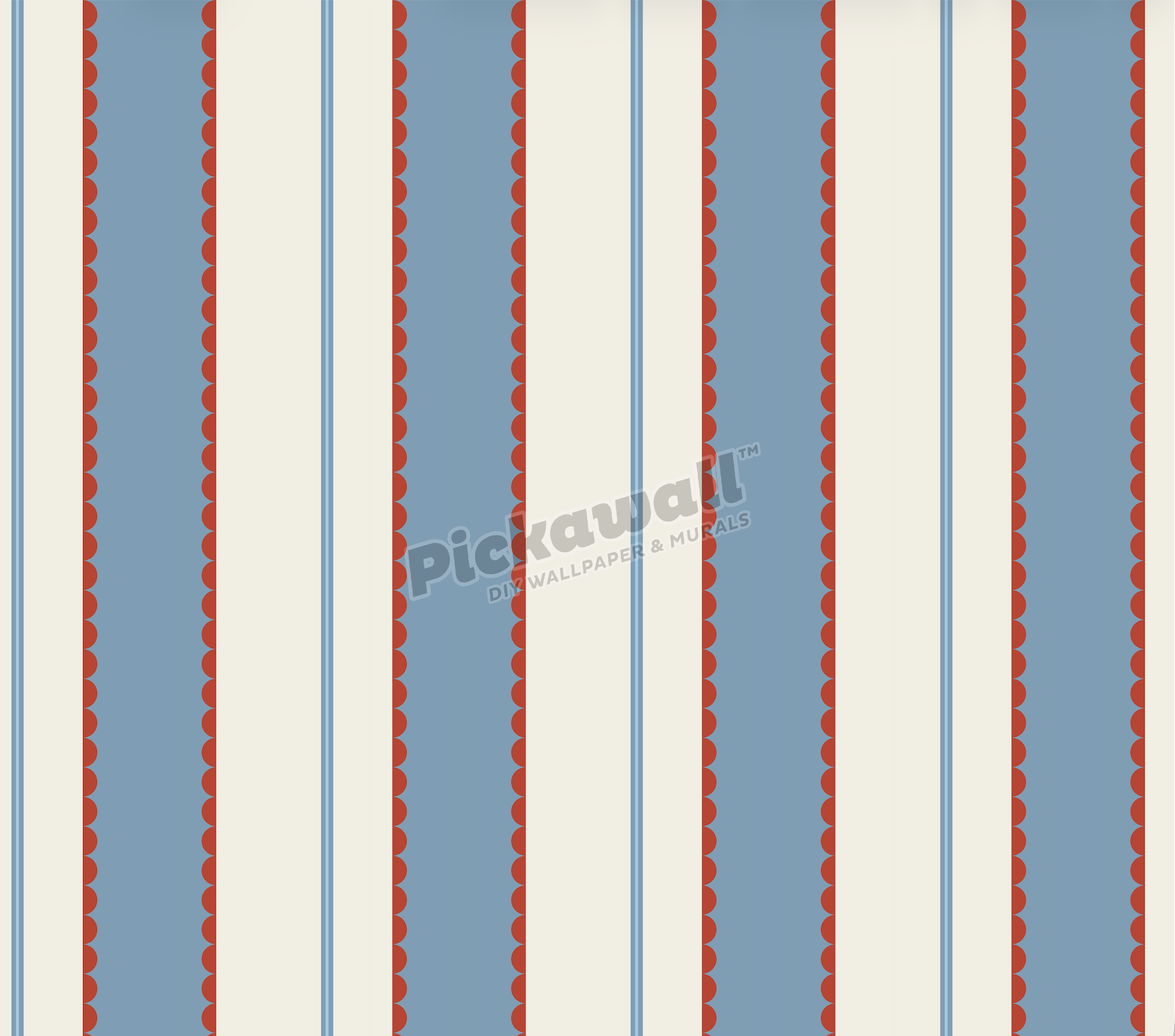 Red Blue Scallop Stripes