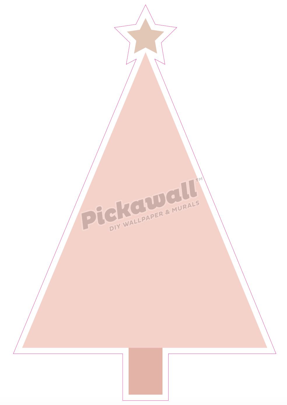 Modern Tree Decals with Baubles - Modern Blush Pink Tree Decal image