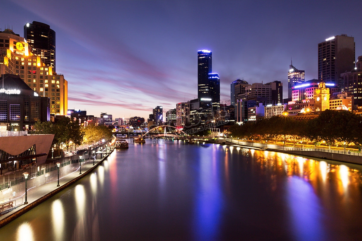 Yarra illuminated Melbourne
