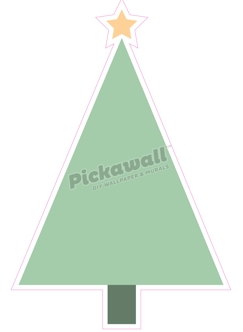 Modern Tree Decals with Baubles - Modern Sage Green Tree Decal image