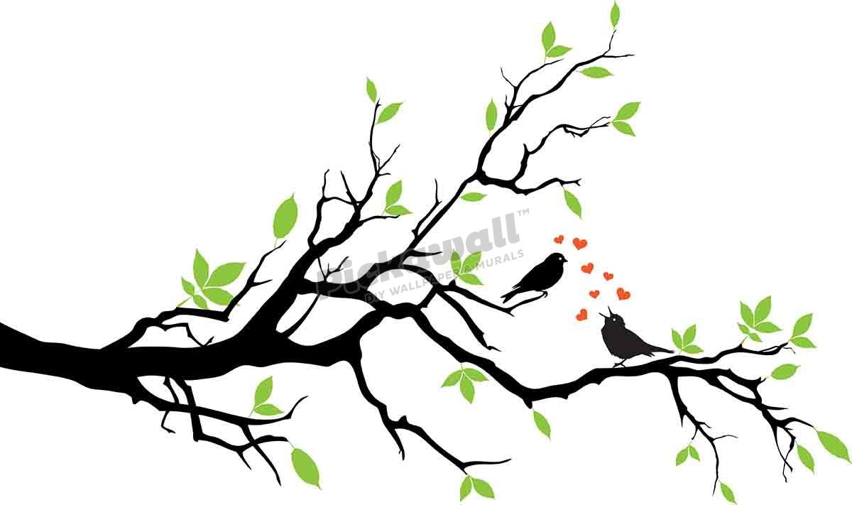 Spring tree - blue birds in love
