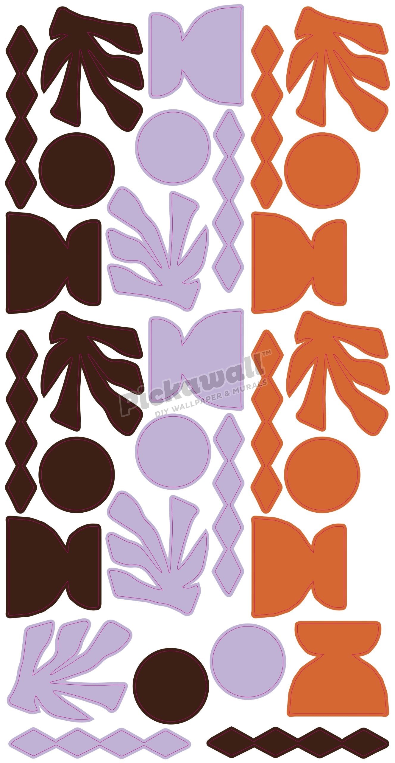 Large Shapes Decals by Celia Loves - Shapes Lilac Shiraz Hot Tomale by Celia Loves image