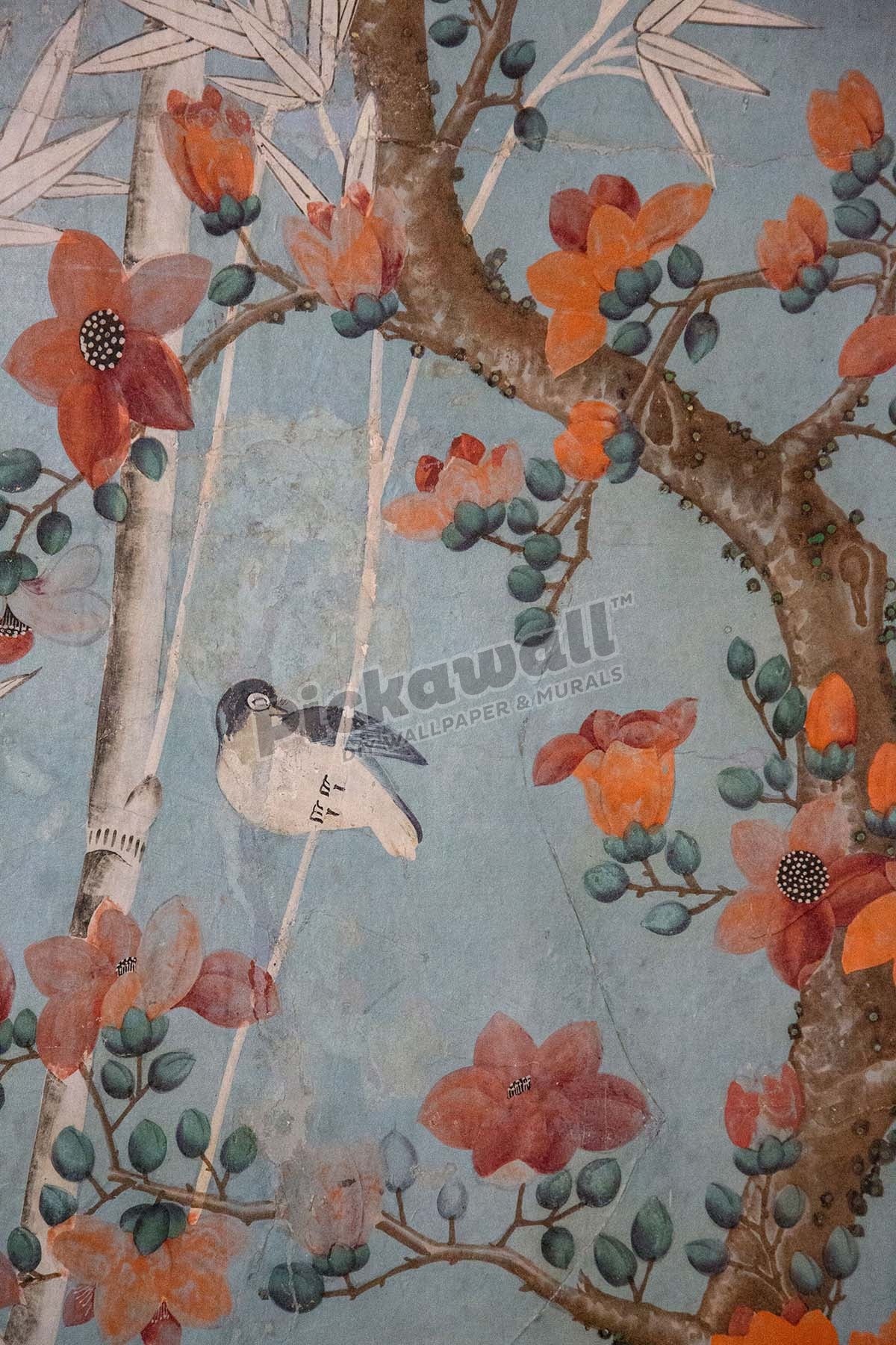 Chinese wallpaper 18th century close up
