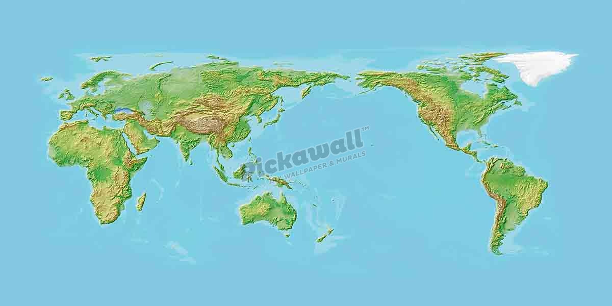 World map blue background