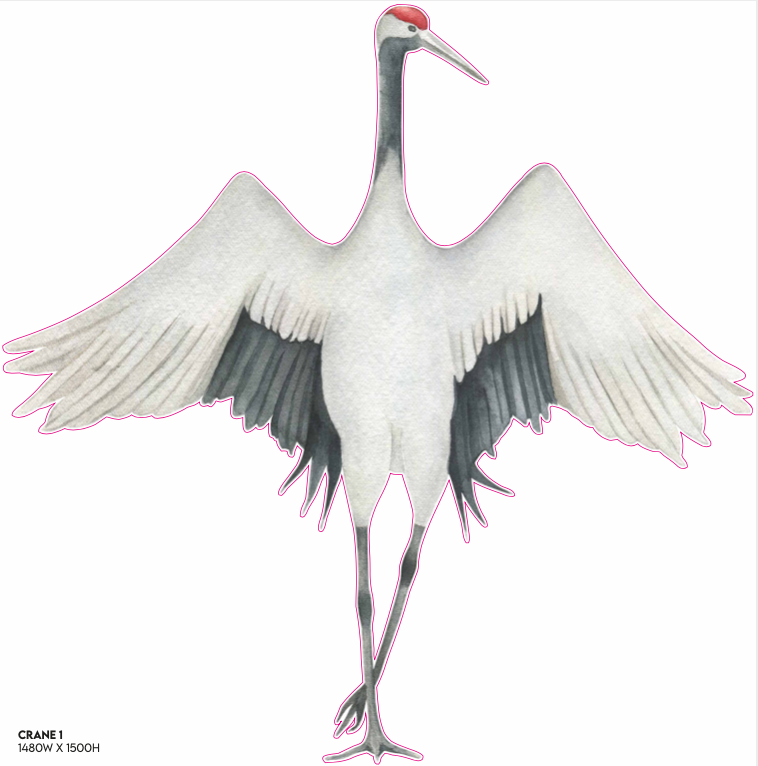 Whimsical Crane Decals by Katie Sargent - Crane 1 Decal image