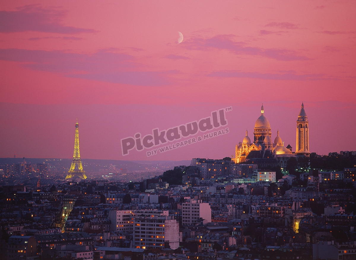 France, Paris, cityscape at dusk