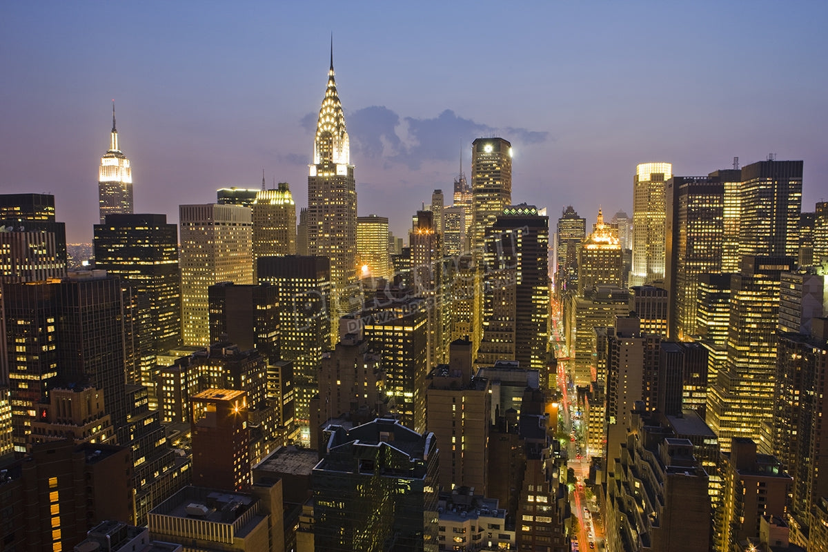 New York skyline at night