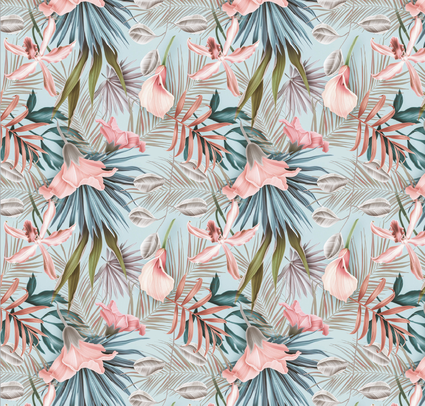 Tropical Pastel Flowers