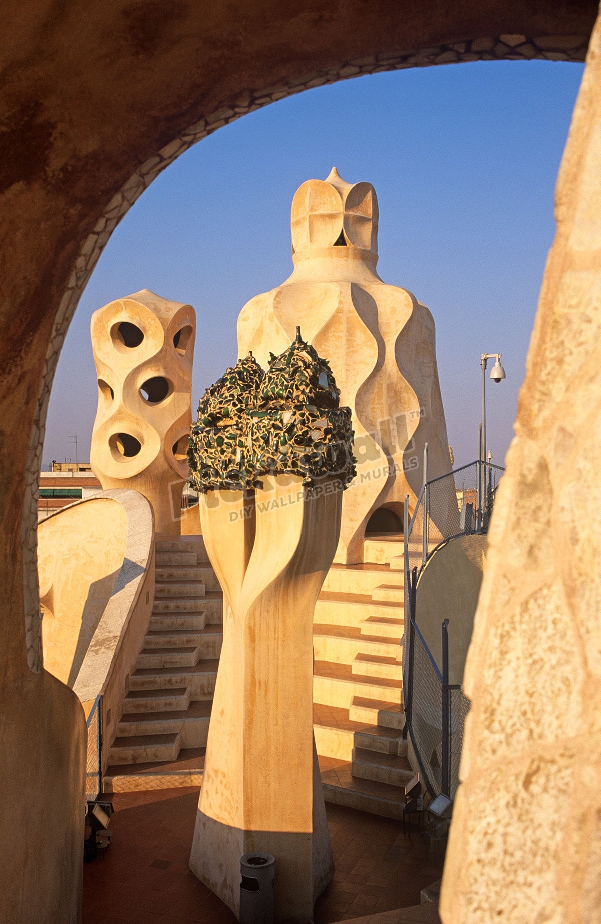 Roof of Casa Mila by Gaudi Barcelona