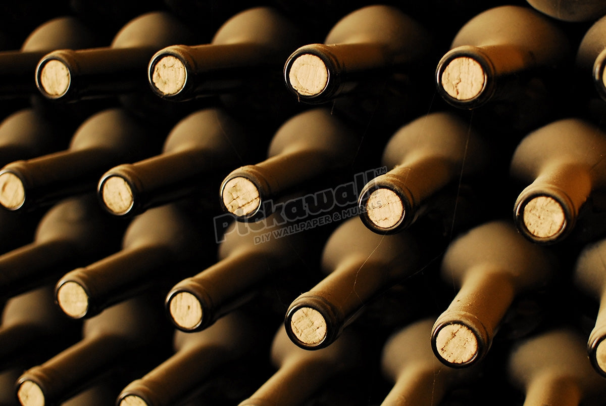 stacked up wine bottles