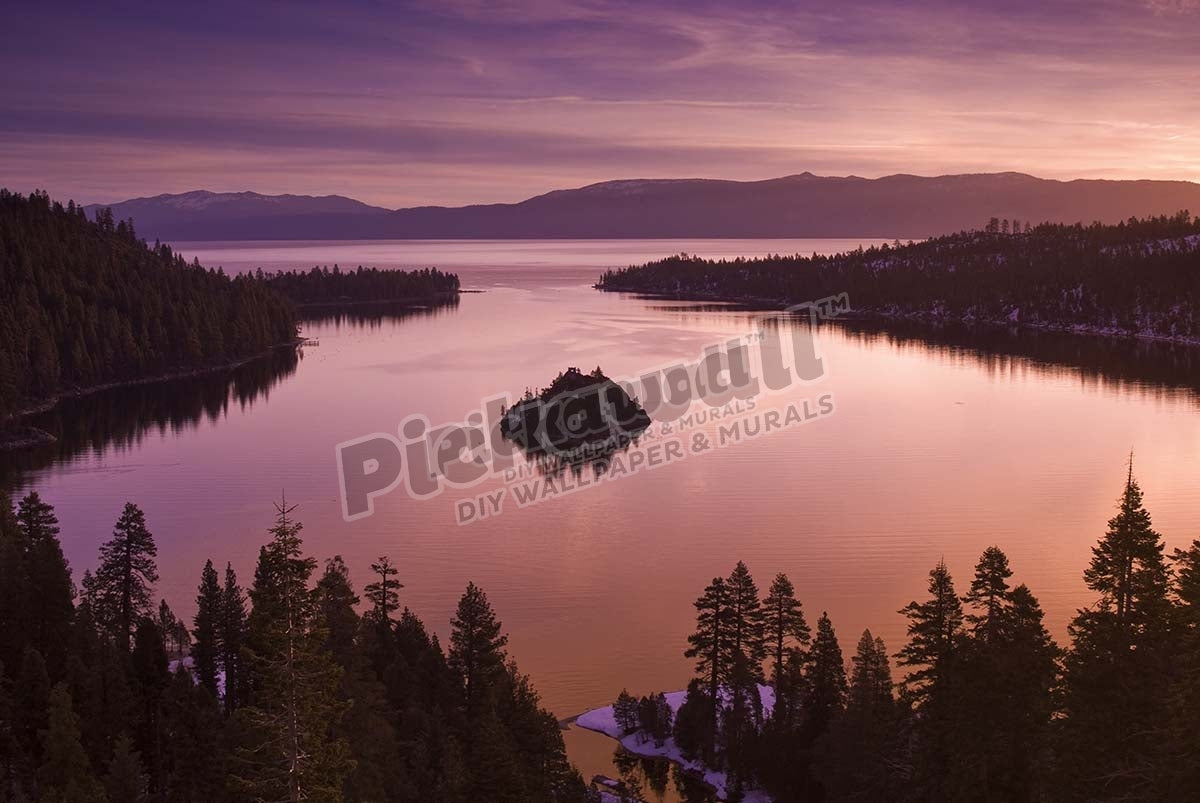 Winter sunrise at Emerald Bay, Lake Tahoe.
