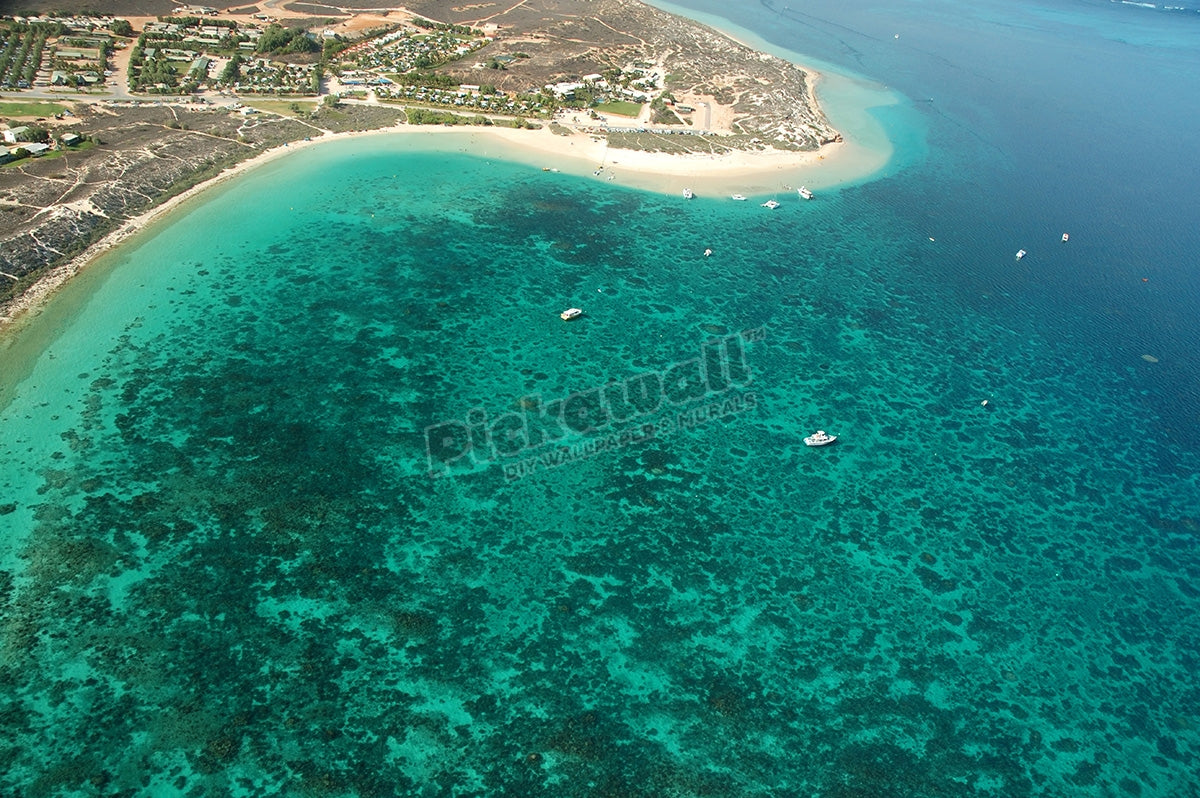 Aerial view of Coral Bay Ningaloo Reef Marine