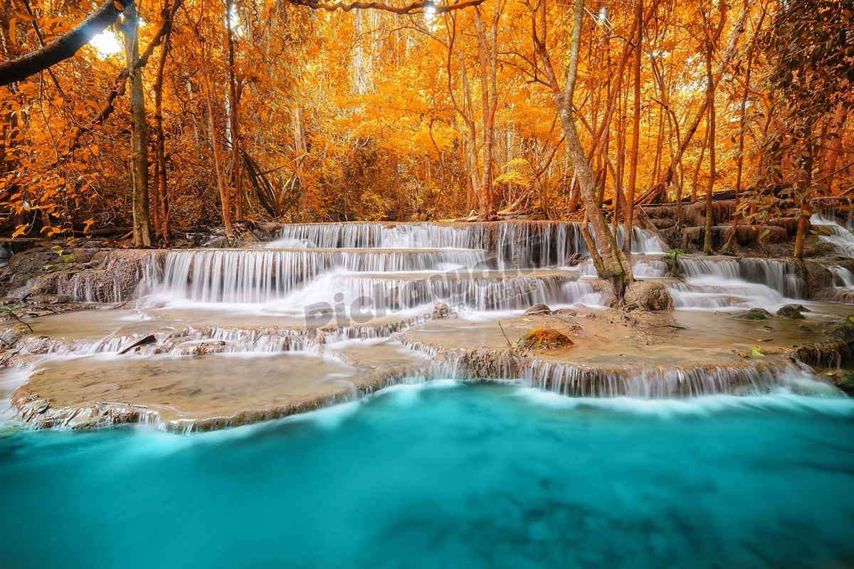 Deep forest Waterfall in Kanchanaburi