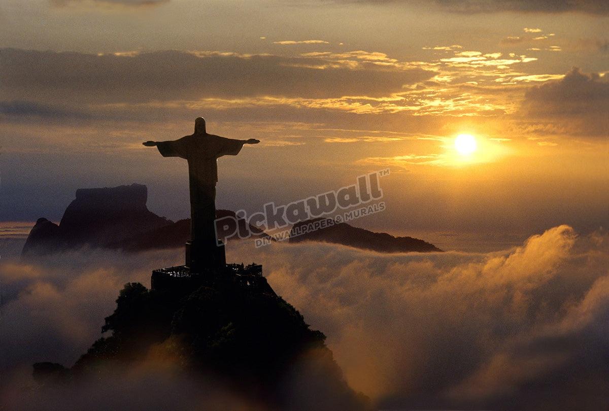 Corcovado statue dusk, Brazil