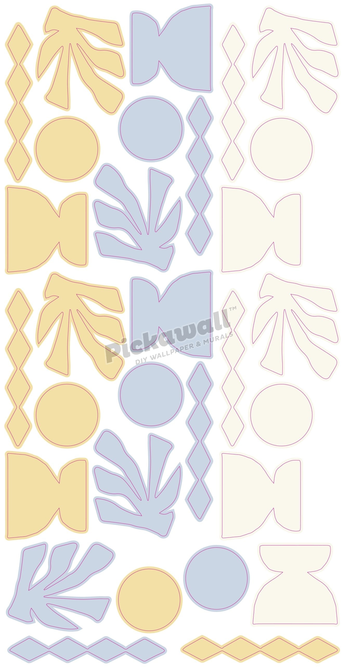 Large Shapes Decals by Celia Loves - Shapes Butter Ice Blue Cream by Celia Loves image