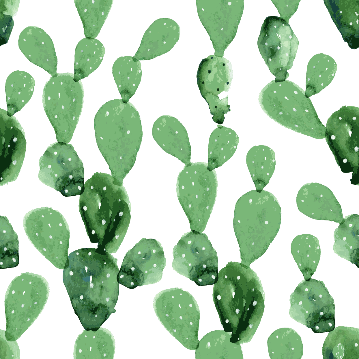 watercolour cactus pattern