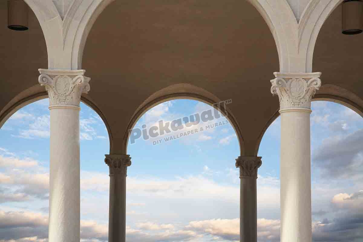 Arches And Cloudy Skies