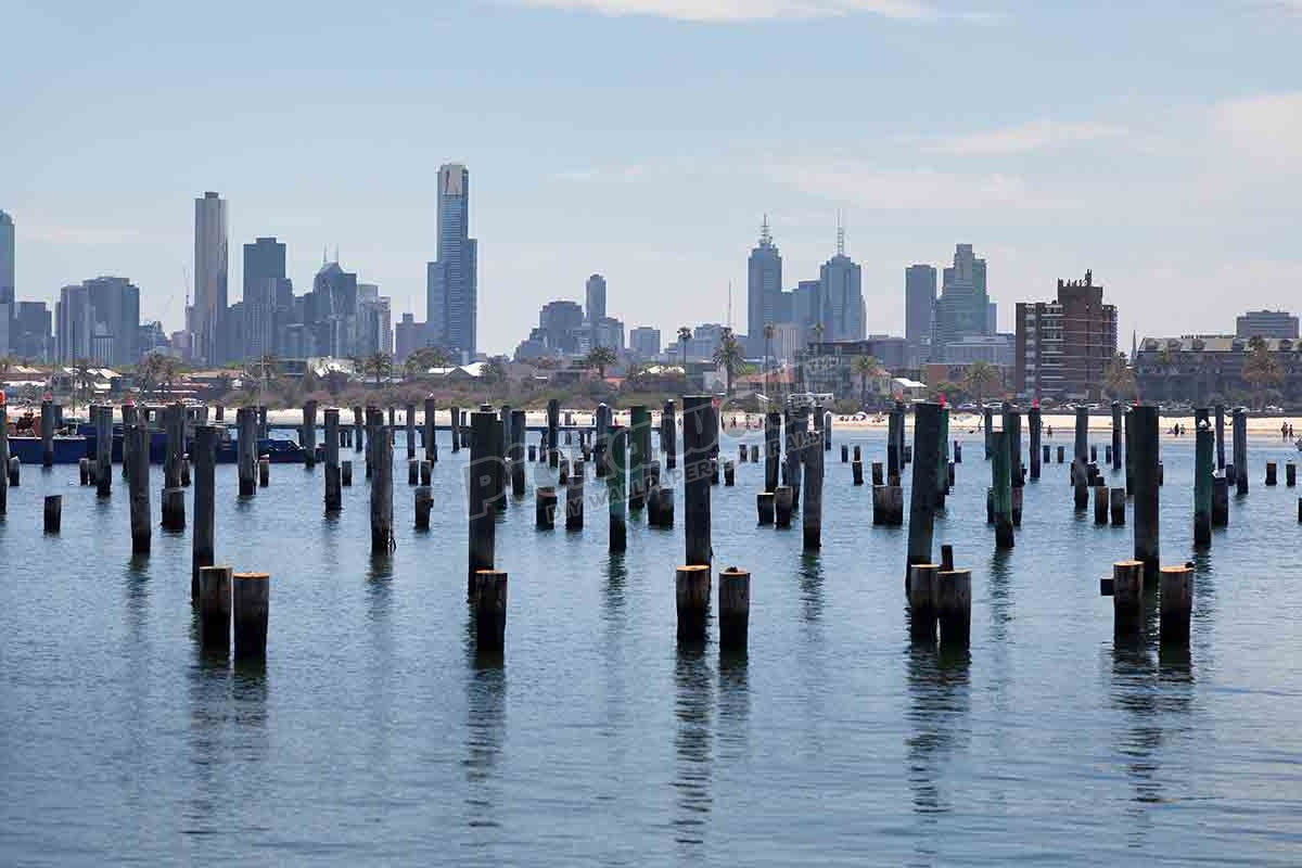 Skyline of Melbourne, St Kilda