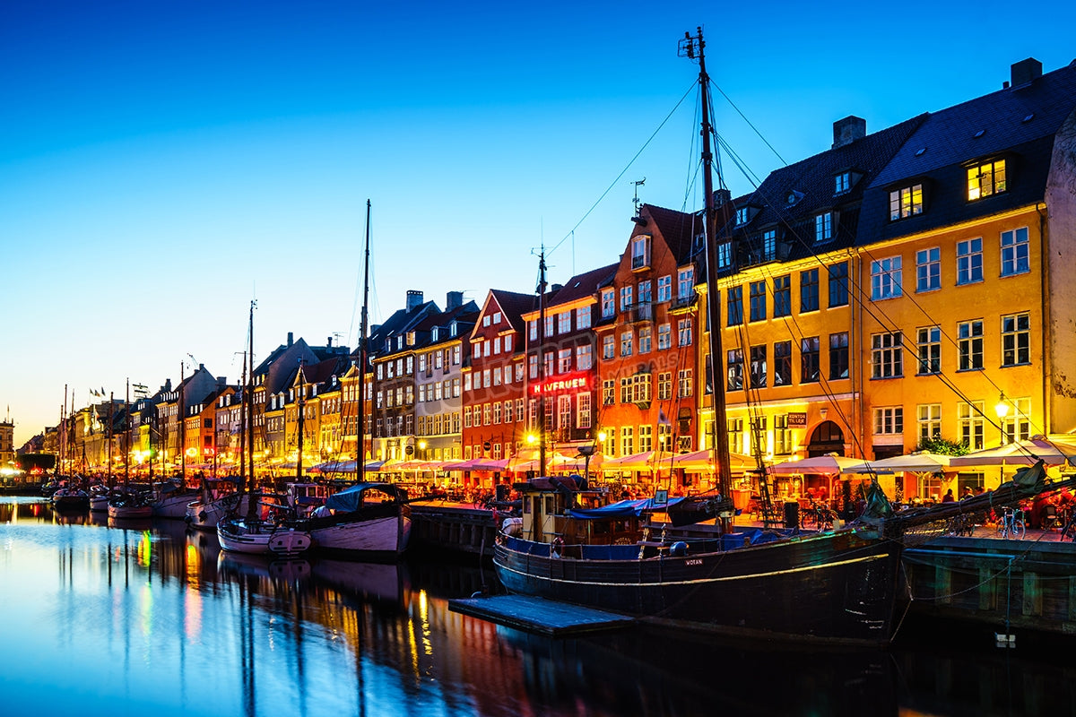 Nyhavn, Copenhagen at evening
