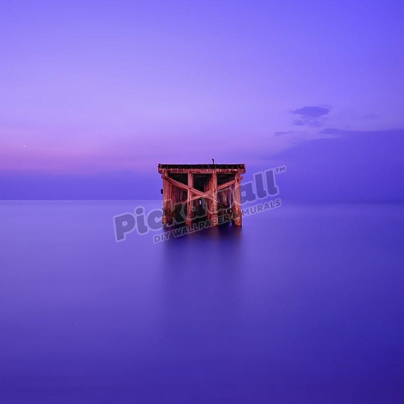Abandoned pier in Atlantic Ocean - Pickawall