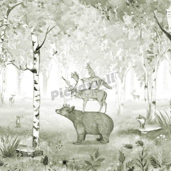 Bear King Green by Kikki Belle - Pickawall