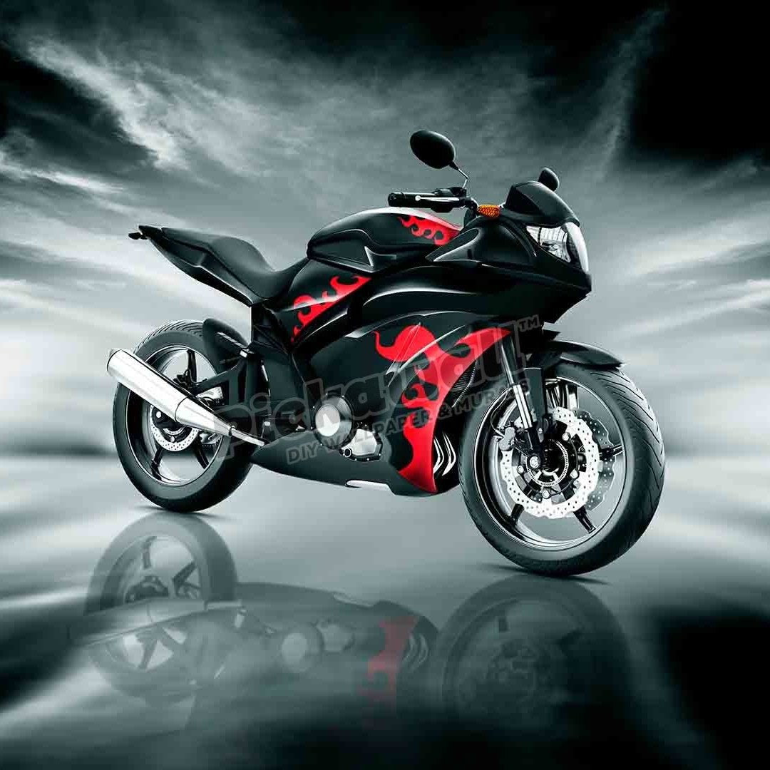 Black and Red Motorcyle - Pickawall