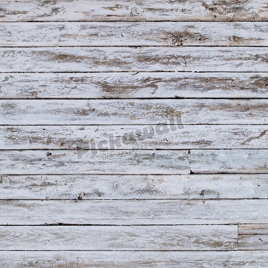 Bleached white painted wooden planks - Pickawall