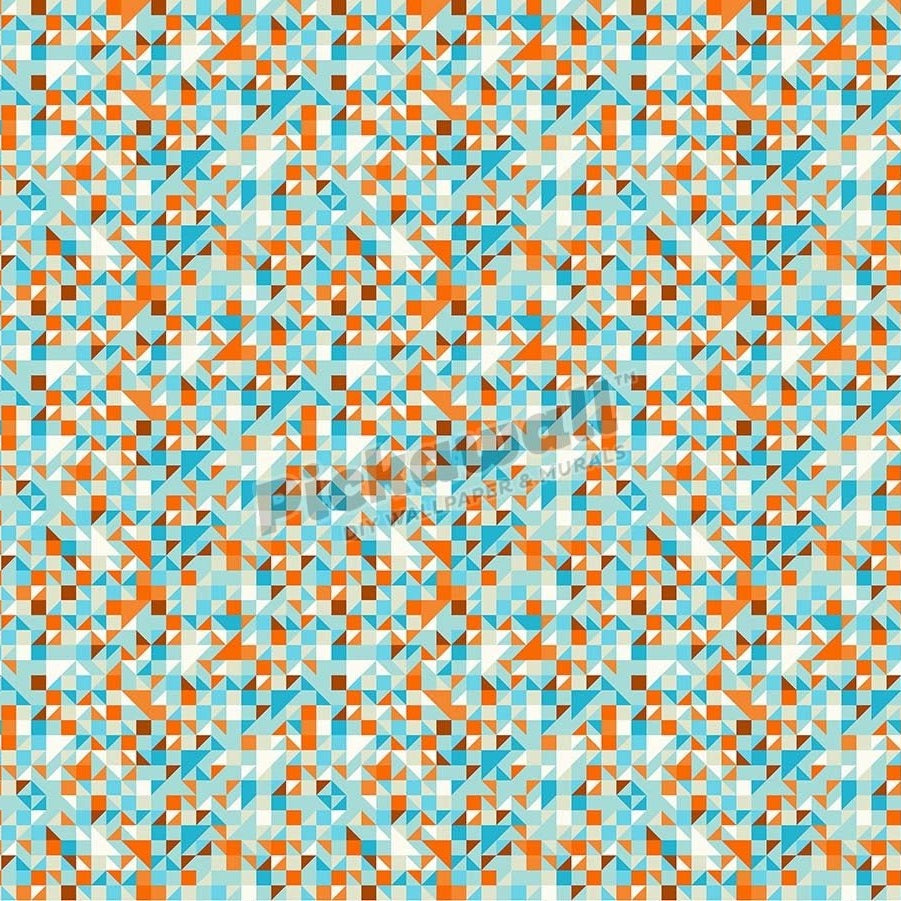 Blue and Orange Triangle Pattern - Pickawall
