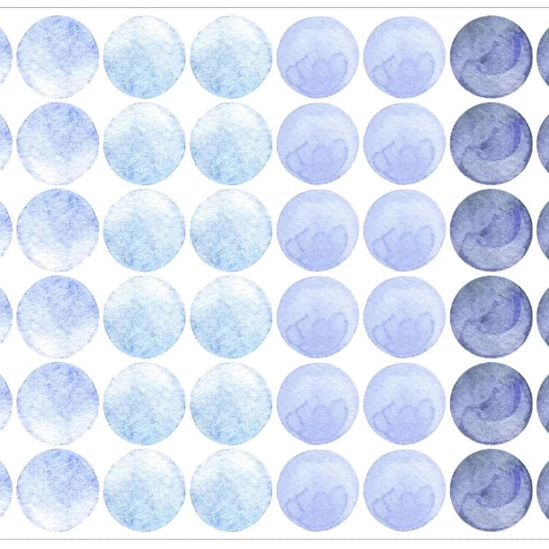 Blue Watercolour Dots Decal Set - Pickawall