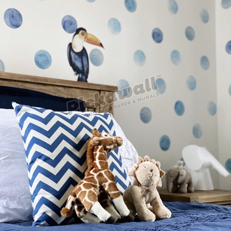 Blue Watercolour Dots Decal Set - Pickawall