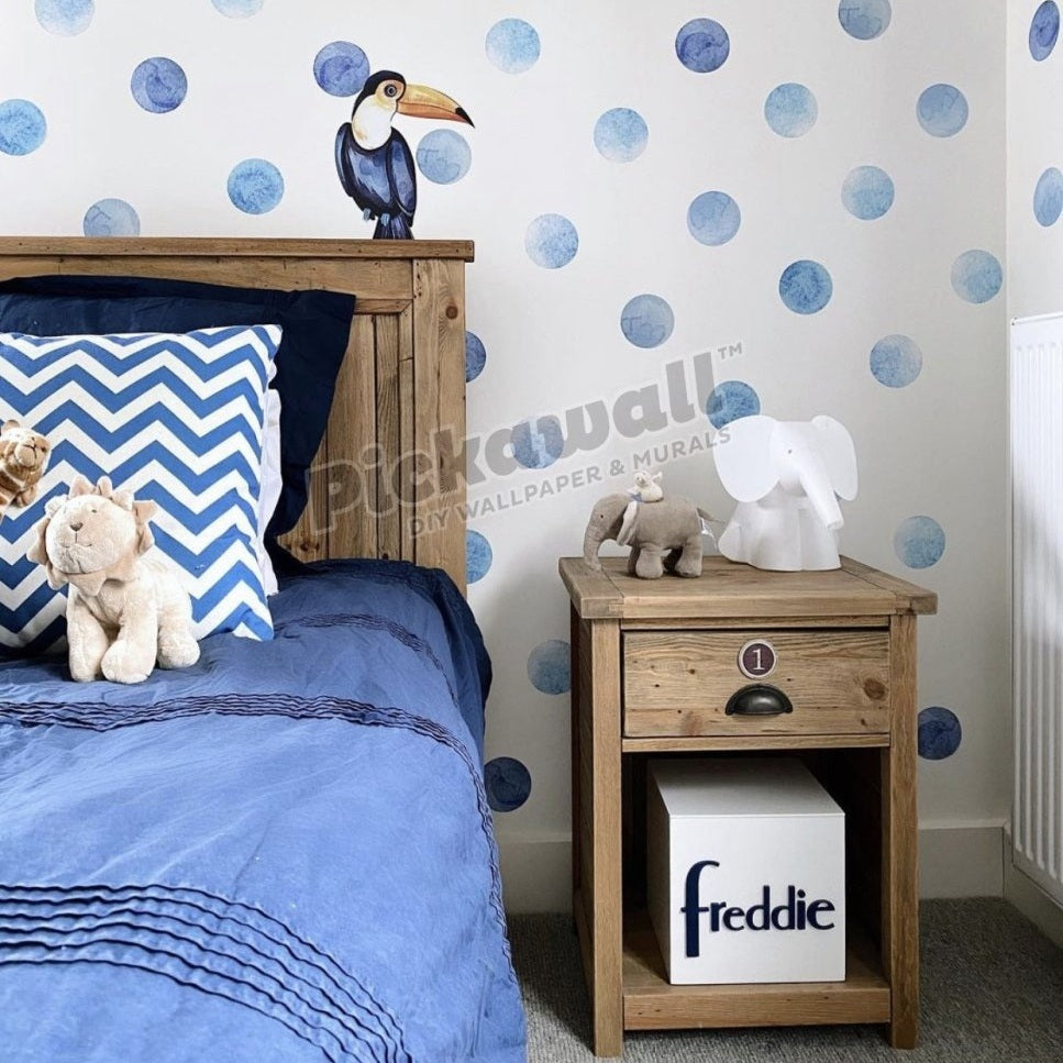 Blue Watercolour Dots Decal Set - Pickawall