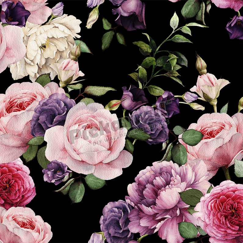 Botanical Pink Purple Floral Pattern - Pickawall