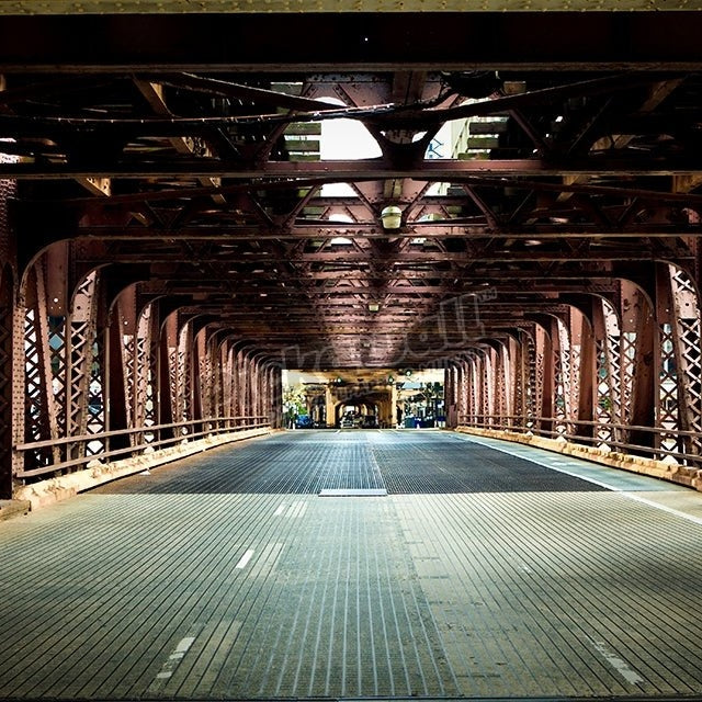 Chicago street under metal bridge - Pickawall
