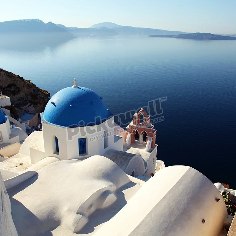 church in Oia and Caldera, Santorini - Pickawall