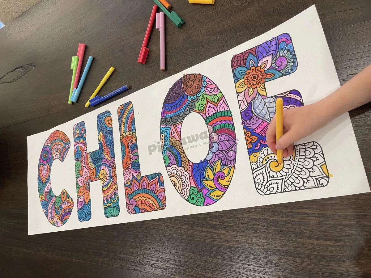 Colour me in Name Posters - Pickawall