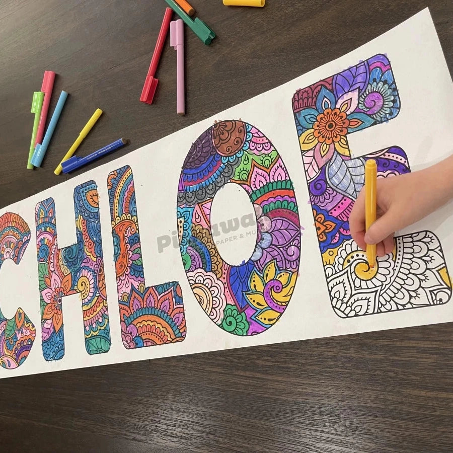 Colour me in Name Posters - Pickawall