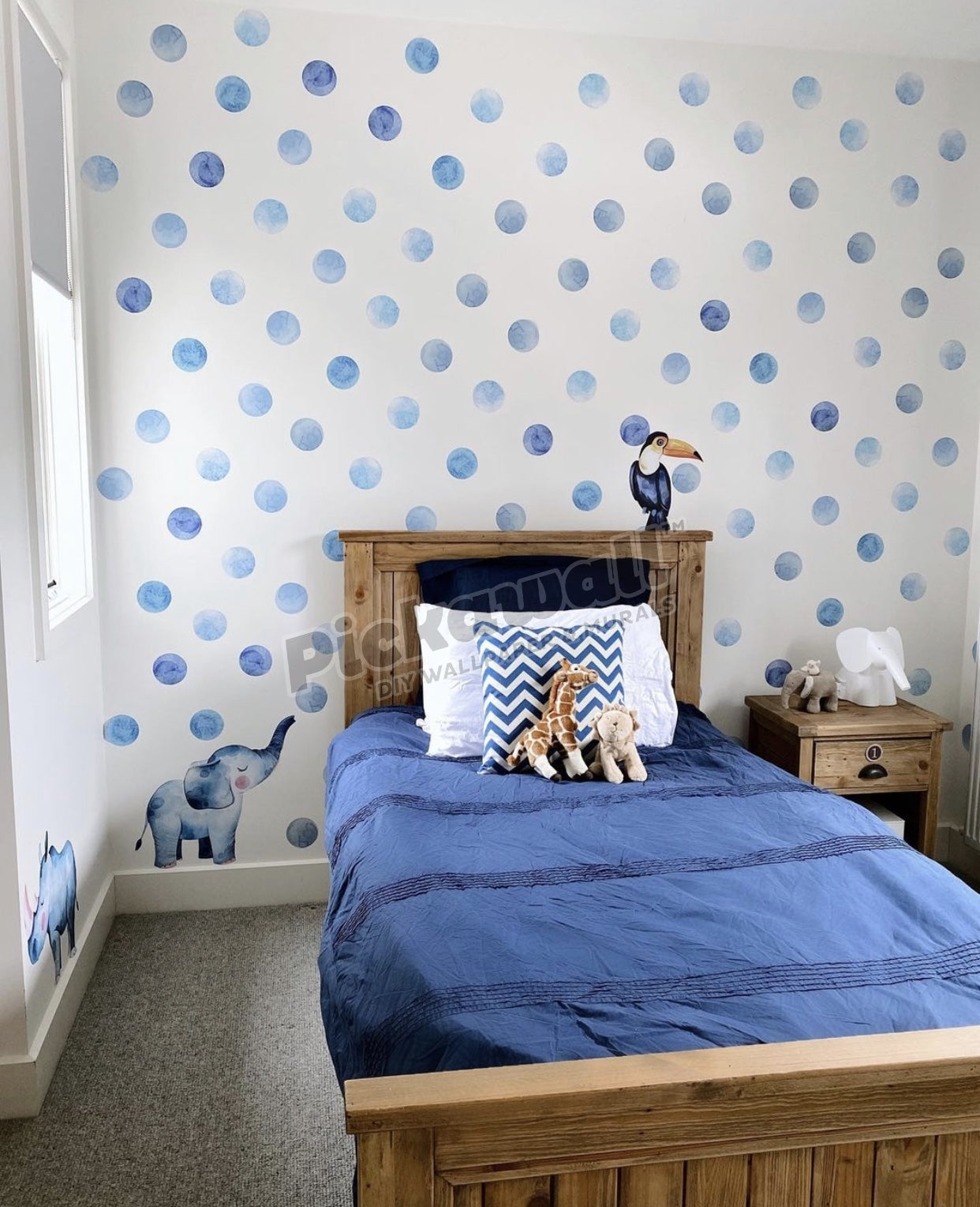 Blue Watercolour Dots Decal Set