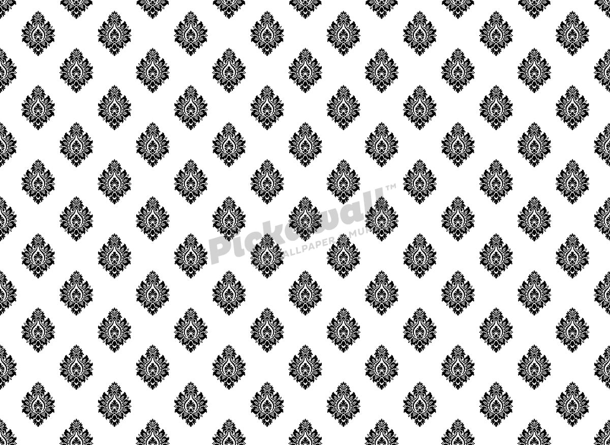 White and black fleur, damask