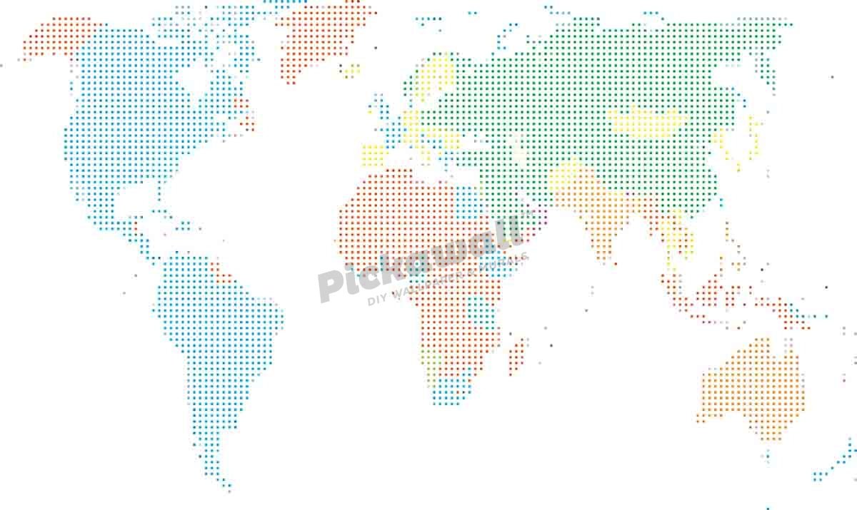 Dot Style World Map With Continents - Pickawall
