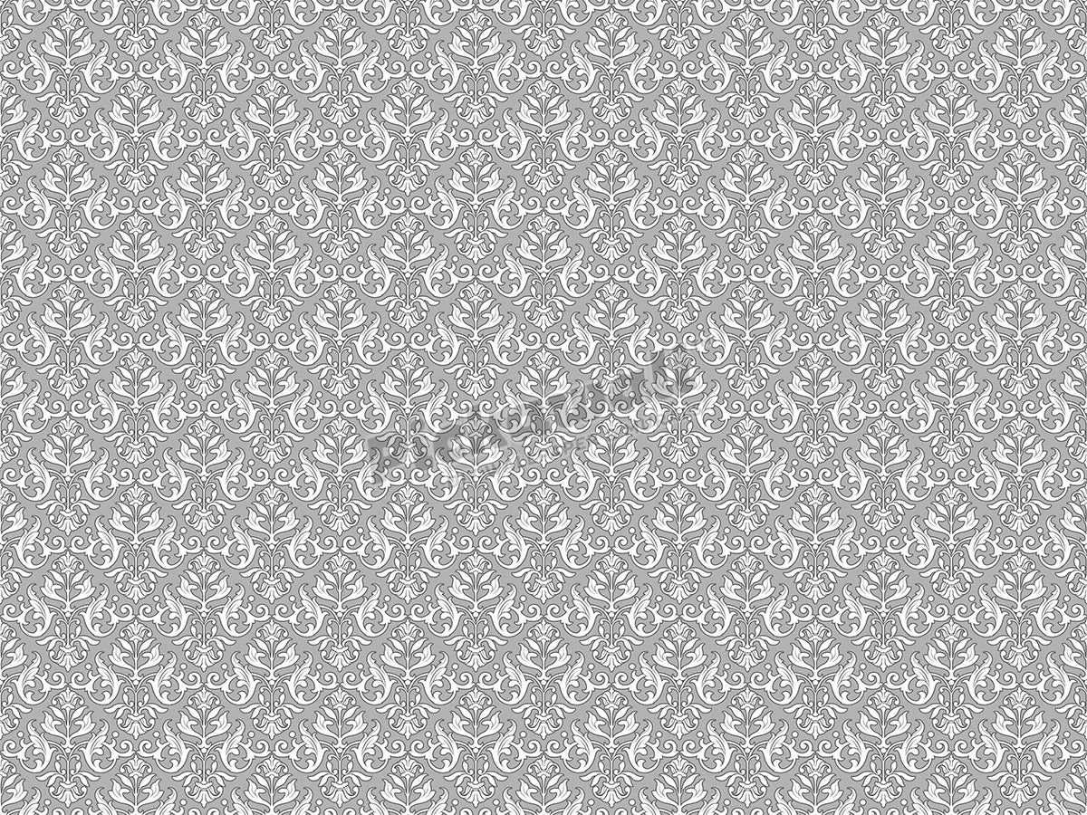 Grey and white ornate damask