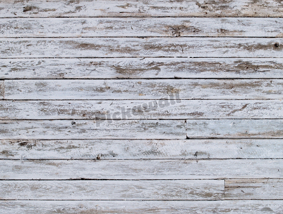 Bleached white painted wooden planks