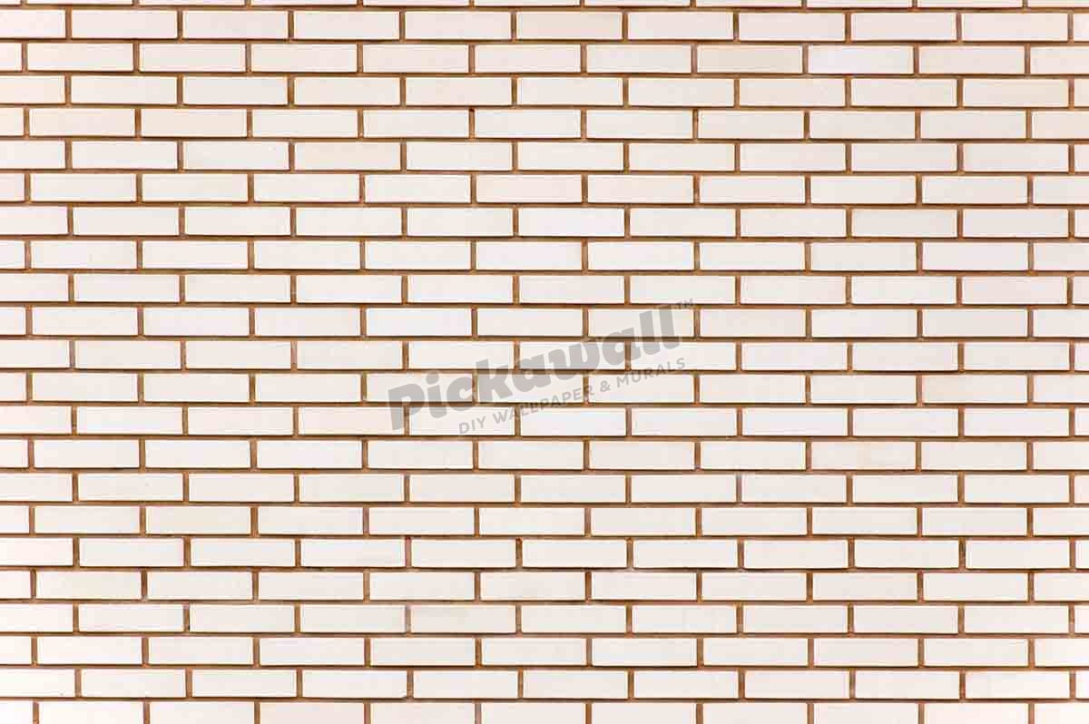 Beige colored fine brick wall texture background, large detailed horizontal pattern closeup