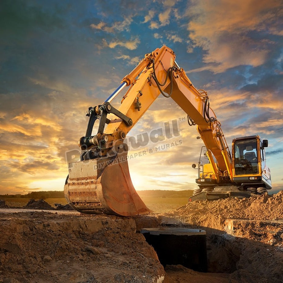 Excavator at Construction Site - Pickawall