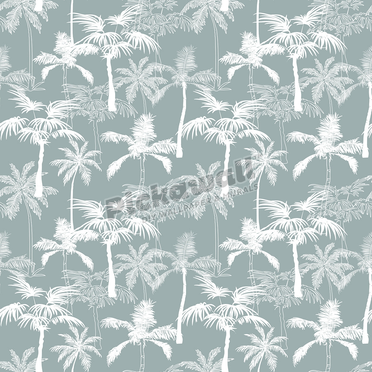 Palm Trees California Grey Pattern