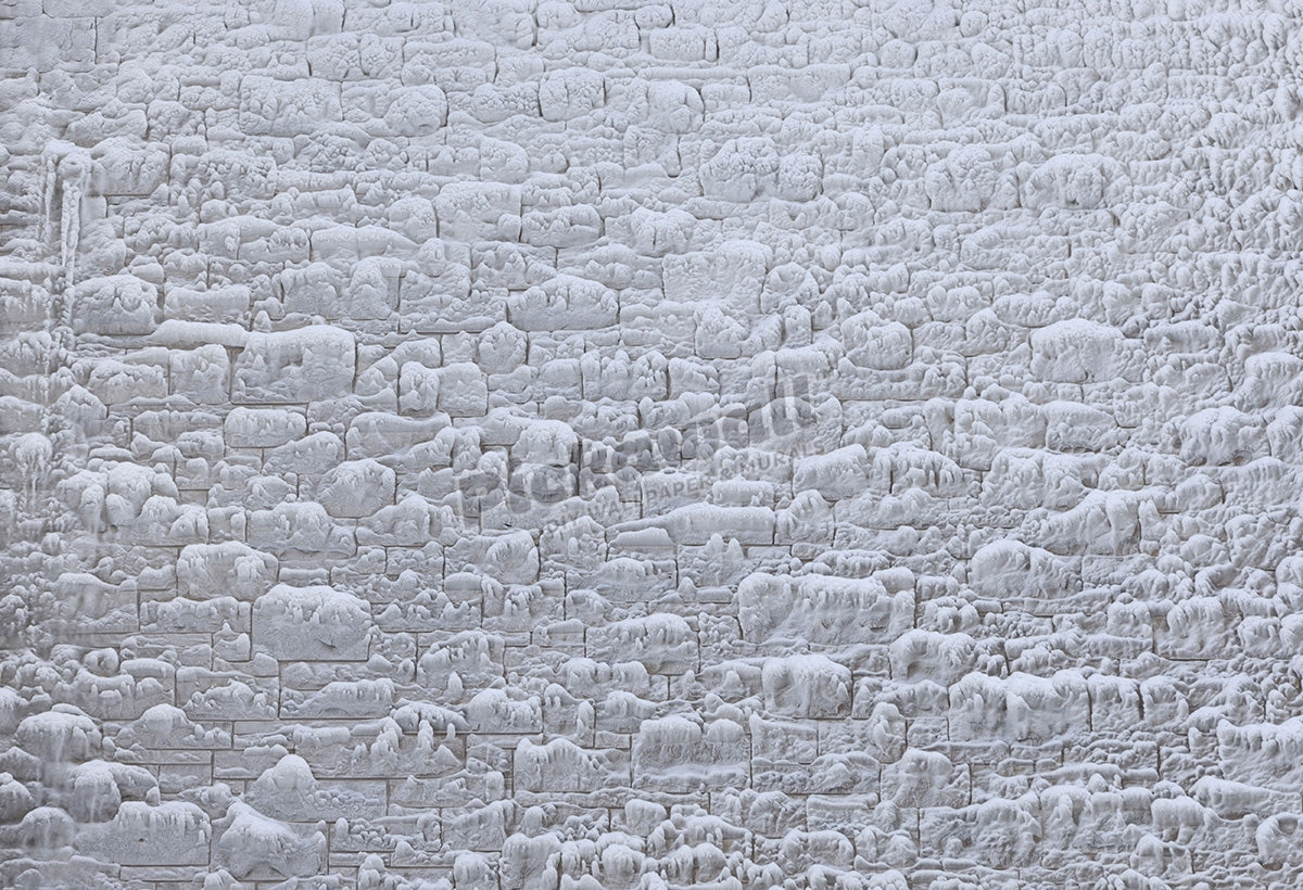 Frozen stone wall