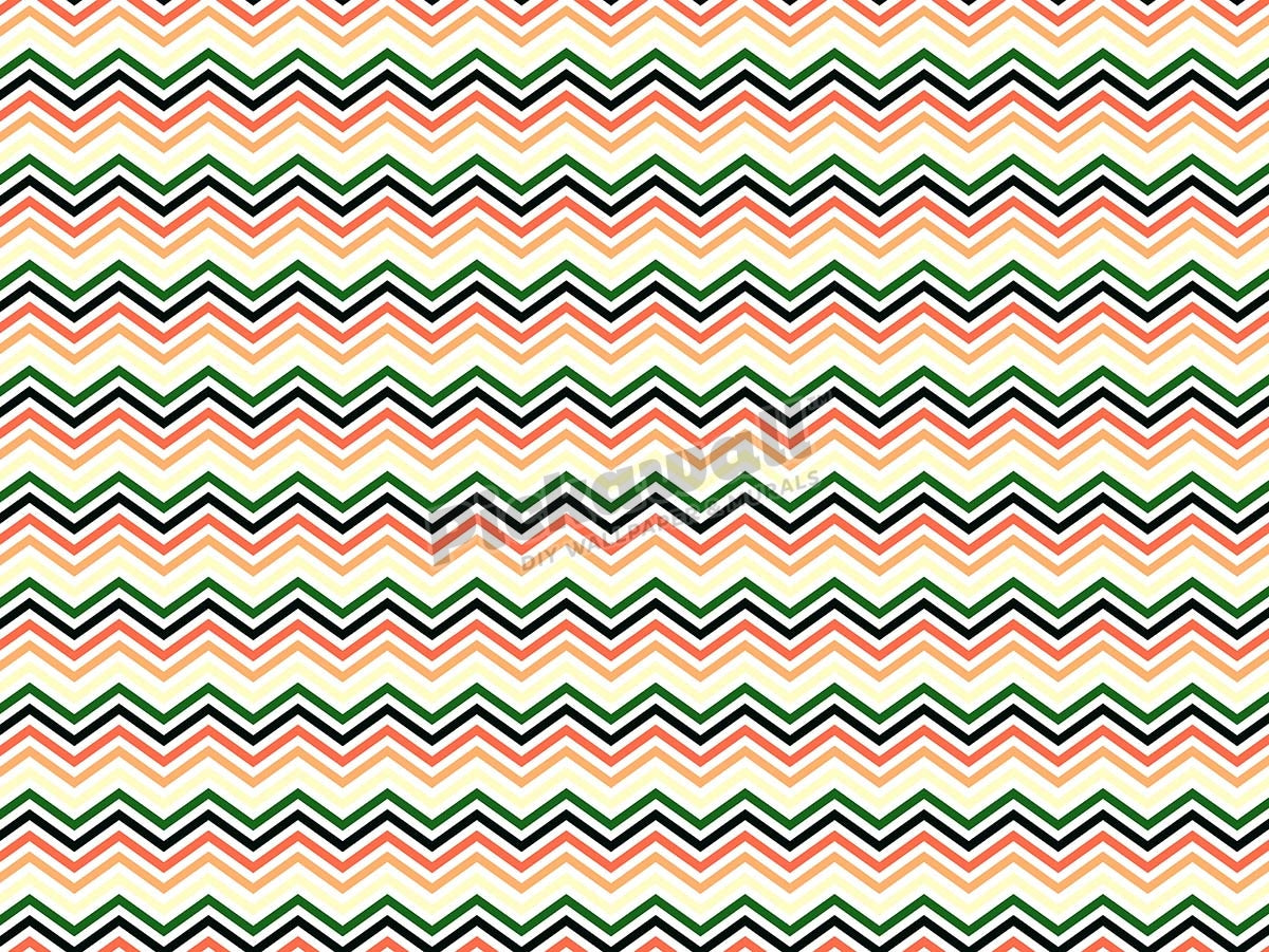 Chevron Pattern - Green and Orange