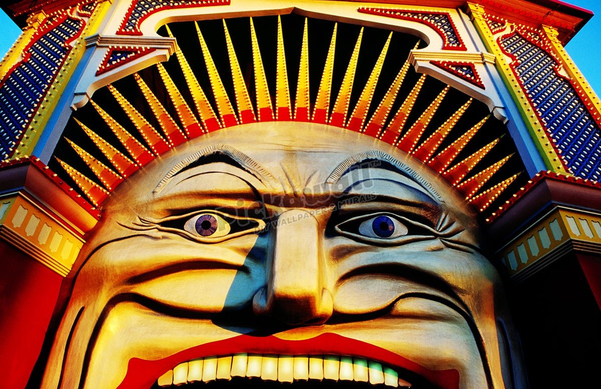 Face of Luna Park at sunset St Kilda, Melbourne, Australia - Pickawall
