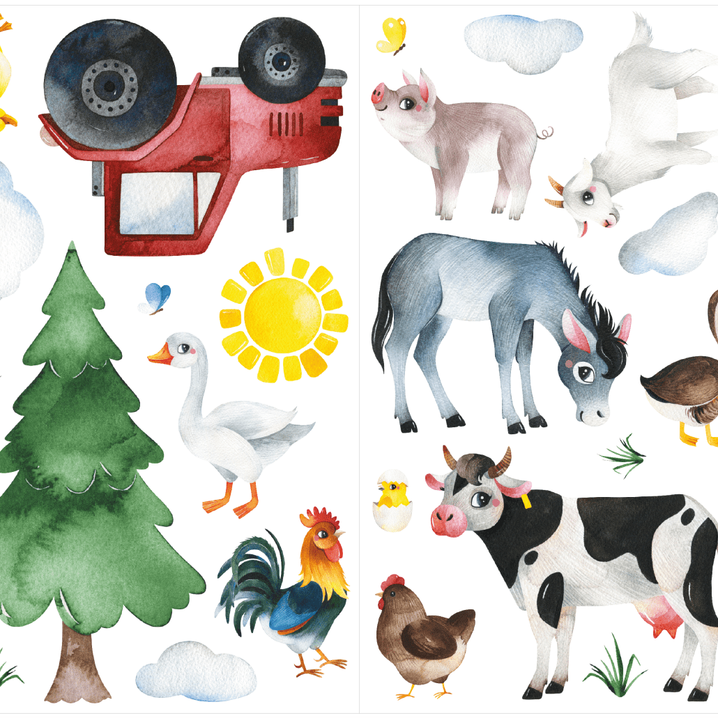 Farm Animals Decal Set - Pickawall