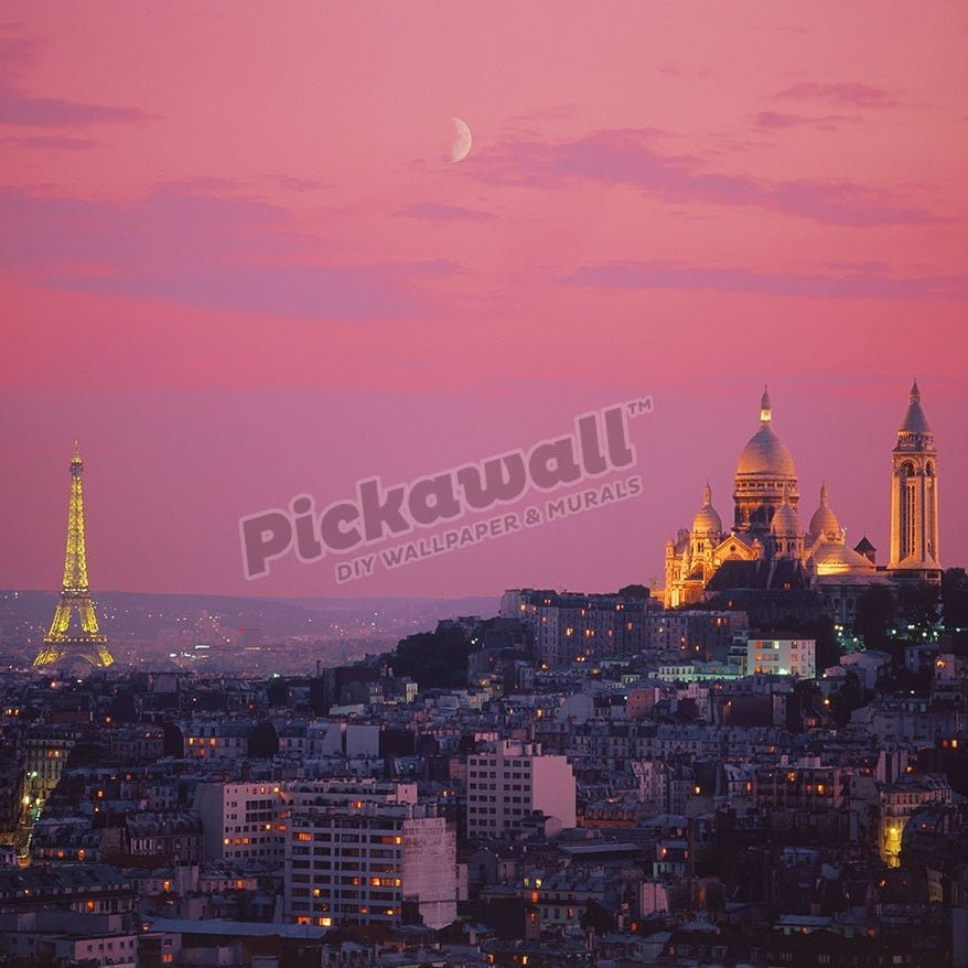 France, Paris, cityscape at dusk - Pickawall