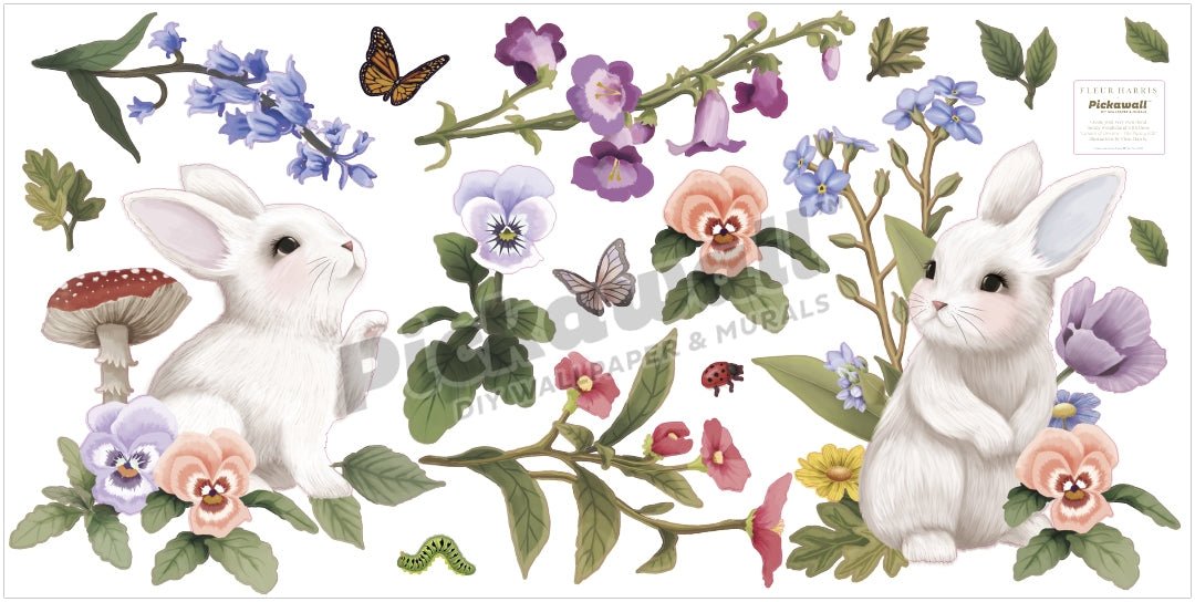 'Garden of Dreams - Bunny' Decals by Fleur Harris - Pickawall